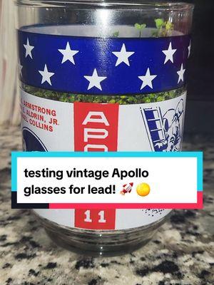 Still really cool even if I can't drink out of them! 🚀 #vintageglass #vintage #leadpaint #leadtesting #apollospaceprogram #apollo #apollo11 #apollo12 #apollo13 #apollo14 #firstmanonthemoon #nasa #1960s #1970s #spacerace #astronaut #astronauts #space #outerspace #themoon #luna #ourmoon #nielarmstrong #60s #70s #manonthemoon #returntothemoon 