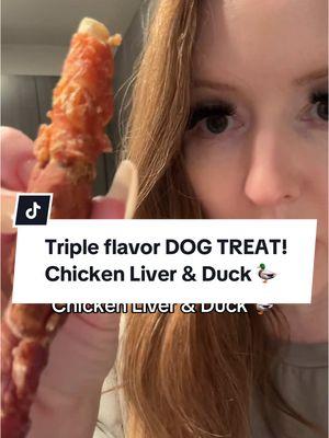 🐾 The ultimate treat your dog will LOVE! 🐾 Triple the flavor, triple the fun! 🍗🍖🐤 This treat combines chicken, liver, and duck meat wrapped around a bone stick—irresistible for any pup! Only $16 and worth every tail wag. 🐕💖 Treat your furry friend today! #DogTreats #TripleFlavor #HappyPup