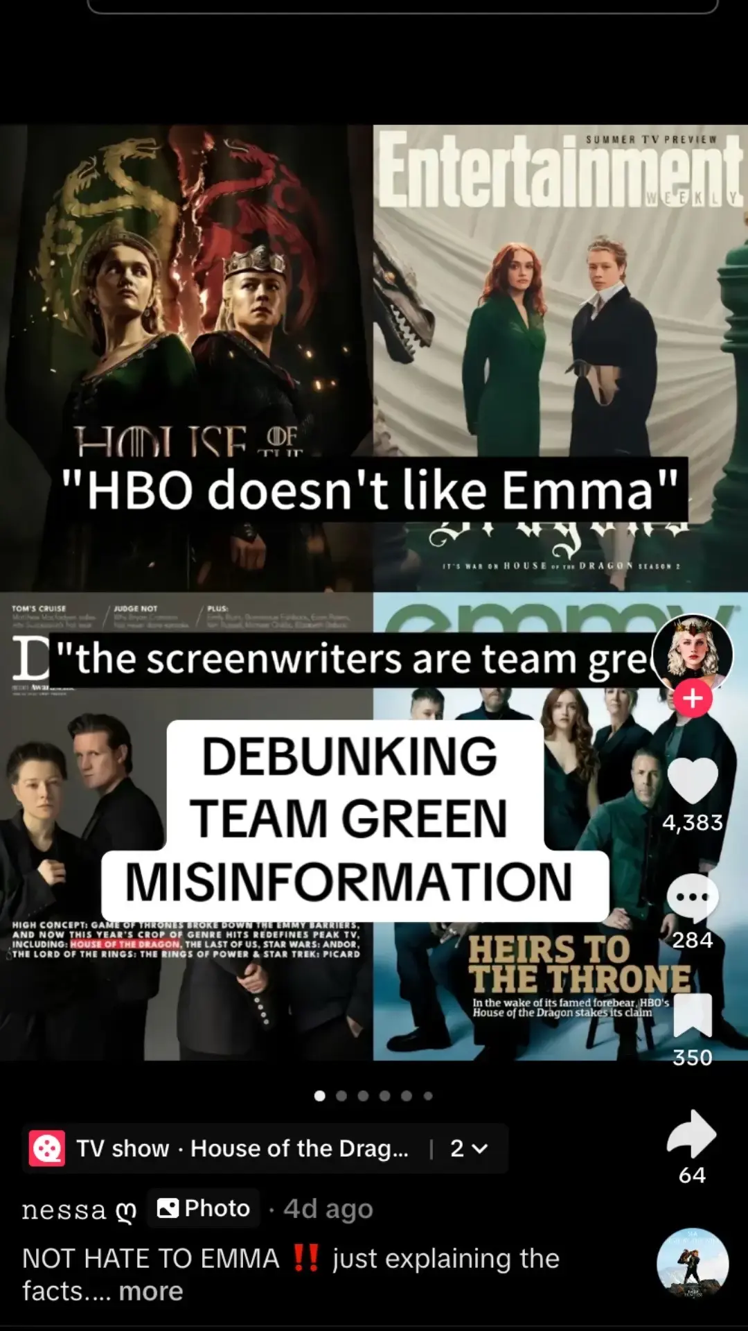 original video @𝚗𝚎𝚜𝚜𝚊 ღ it’s actually really easy to not get on the internet and lie!! #teamblack #teamgreen #emmadarcy #houseofthedragon #alicole #alicenthightower #aegoniitargaryen #cristoncole #rhaenyratargaryen #mysaria #rhaesaria #tomglynncarney #sonoyamizuno 