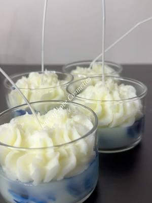 Blueberry Cheesecake Candle  #deasertcandles #candlemaking #fyp #whippedwax #blueberrycheesecake #decorativecandles #blueberry 