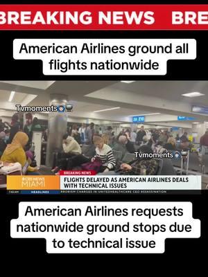 American Airlines ground nationwide flights due to technical issue #breakingnews #california #newyork #florida #texas #lax #americanairlines #flightscanceled #fyp #fypシ #viral #viralvideo #tvmoments🙆🏻‍♂️📺  