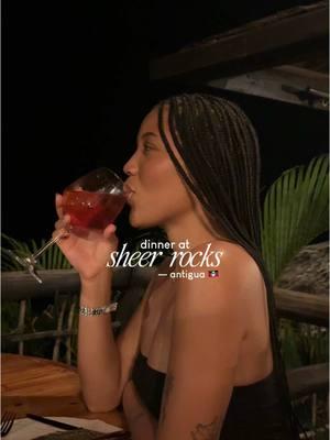 guys… I caught feelings 🤭 Dinner at Sheer Rocks in Antigua was such an experience! The setting, the views, the ✨vibe✨ I loved every part. I did the three course menu option but they also had a full tasting menu. I thought the dishes were inventive, elevated, and unique while infusing local flavors and ingredients. And honestly? This would be the perfect date spot… or the spot to ask someone to be yours forever and ever 🥹  Definitely check it out for a fancy dinner option. Our bill came up to $300USD with drinks (cocktail and prosecco) and we both did the three courses. This price also included VAT (tax) and service charge (tip). Let me know if you go! 🫶🏽 #antiguatiktok🇦🇬 #antiguaandbarbuda #antigua #restaurant #sheerrocks  restaurants in Antigua food in Antigua where to eat in Antigua