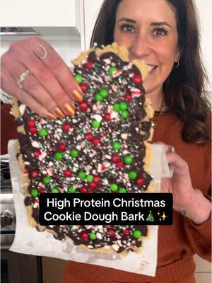 5 ingredient high protein Christmas Cookie Dough Bark! Last second little treat 🎄 This festive bark is sweet, creamy, and crisp and takes minutes to stir together. YOU’LL NEED: -1 c almond flour -1/2 c vanilla protein powder (linked a go-to brand in the vid/my shop) -1/4 c melted coconut oil -1/4 c pure maple syrup -1 1/2 c dark chocolate chips, divided -4 oz semi-sweet or bittersweet chocolate, chopped -1 tsp coconut oil -Optional toppings: sprinkles, mini M&Ms, crushed peppermints Stir together the almond flour, protein powder, coconut oil, and maple syrup. Fold in chocolate chips, press into a lined baking sheet, and freeze for 30 min. Pour melted chocolate over the top, add festive toppings, let set, then break into pieces and enjoy! More detailed step-by-step  directions at the link in my bio, or search for it on wellplated.com! #highprotein #HolidayTreats #cookiedoughbark #festivebaking #holidaydessert #glutenfree #nobakedessert #EasyRecipes