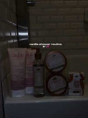 My “Vanilla” Shower Routine 🍦🫧💞 How to smell like vanilla all day >>>  My favorite products 🎂 🛁💖  Body wash & Body butter: @Cake Beauty  Body scrub & Shaving oil @Tree Hut  Bar soap:@Dove Beauty & Personal Care  Body mist: @BEING FRENSHE  #morningroutine #showerroutine #vanillagirlaesthetic #minivlog #blackgirl #Lifestyle #aesthetics #thatgirl #showertok #content #selfcarenight #SelfCare #nightroutine #bodycare #vanillascent #hygiene #hygieneproducts 