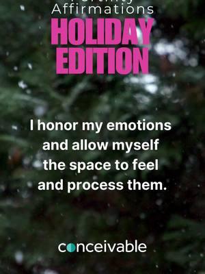 When you are on a fertility journey, the holidays, well they can be really hard. I made these affirmations for you so you will have tsome tools to make this a great holday despite the fact that your precious rainbow isnt here quite yet! Sending you such big love! Kirsten If you like this kind of content, there is a whole library in our new app Kirsten AI, head over to our website to check it out. www.conceivable.com #conceivable #thehalo #holidaystress #christmasstress #gettingpregnant #miscarriage #infertilitystruggles