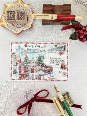 Merry Christmas and Happy Holidays to those who celebrate! 🩵💚♥️🎄Wishing you lots of holiday cheer while spending time with family and friends. Thank you for being here. I am so happy to share this wonderful hobby with you. 🫶🏻😘 Supplies and discount codes: ✍🏼 Fountain pens: @labanpen 325 Flame <aeF> and Forest Green <1.5 stub> @atlasstationers BKPAPER to save  ✍🏼 Rub on transfers: @lblyxir BERNA10  to save  ✍🏼 6x6 inches scrapbook paper: @auriicleaf_journaling BERNA10 to save  #creativejournaling #journalpages #journalspread #journalwithme #journalinspiration #journalcommunity #ephemera #artjournaling #washitape #stationery #stickers #collage #papersounds #scrapbook #scrapbooking #mixedmedia #postcard #diypostcard #cartepostale