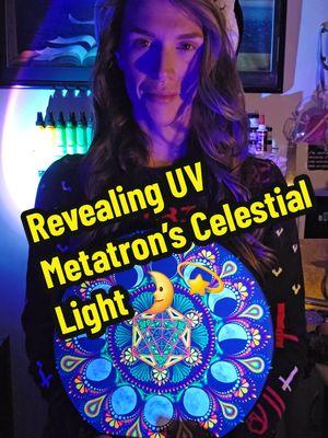 After months on the back burner, it’s finally complete..Metatron’s Celestial Light. ✨ The glowing moons make this piece come alive in the dark. 🌙 What do you think?  #glowinthedark  #artreveal  #Metatron #uvart 