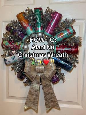 How to make an Alani Nu Christmas wreath🎄✨❤️🥂 @Alani Nutrition #alaninu #alaninutrition #alani #alanienergy #alanichristmas #energydrinkaddicts #alaniwreath #wreath #wreathmaking #alanitree #christmastree #christmasalani #alaninuenergy #preppy #DIY #diychristmas #diychristmasdecor #alanicanwreath #canwreath 