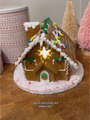 Gingerbread house but make it cake. #gingerbreadhouse #christmas #baking #cake 