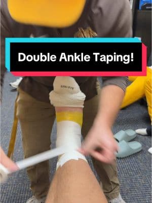 Double Ankle Taping! #AthleticTrainer #sportsmedicine #GoBears #AthleticTraining #ankletape 