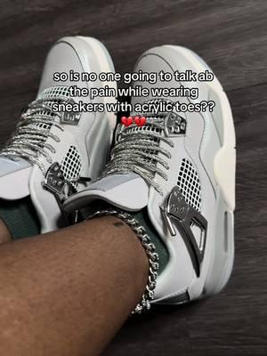 It aint for the weak 😫 plssss #acrylictoes #jordan4 #joke 