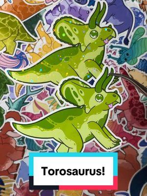 Torosaurus is here! #stickers  #paleo #paleontology #paleontologist #paleontologyart #prehistoric #sticker #stickerart #prehistoricanimals #stem #science #dino #dinos #dinosaur #dinosaurs #dinoart #dinosaurart  #ceratopsians 