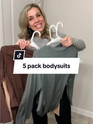 These amazing five-pack bodysuit sets are made from soft, breathable, and stretchy materials, providing exceptional comfort—all for just $40!  #bodysuits #womensclothes #womensshirts #fashion #longsleeveshirt #cuteclothes #@OLENNZ 