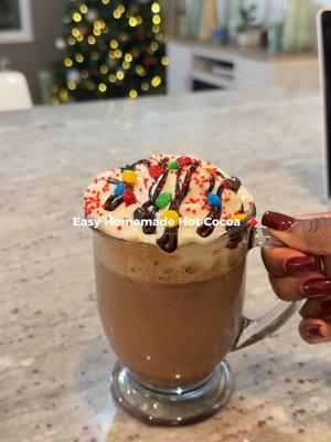 This hot chocolate recipe is perfect for a warm and cozy Christmas night. It’s rich, sweet, and sooo smooth. Ingredients 8 oz half & half 3 tbsp Ghirardelli chocolate wafers 1 tbsp condensed milk 1 tbsp unsweetened cocoa powder Whipped cream Sprinkles Mini m&ms Ghirardelli chocolate syrup  #hotchocolate #hotcocoa #hotchocolaterecipe #chocolate #Recipe  #creatorsearchinsights 