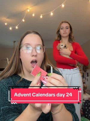 Replying to @porcelain pig Day 24! Advent opening is finished! We had a great time with this series & are so thankful to Meme for her wonderfully thoughtful gifts! 🎁 #advent #fyp #adventcalendar #december #christmaseve #christmas #juicy #juicycouture #minnesota #mn #sota #twins #sisters #besties #unboxing #openingadvent #xmas #haul #presents #merrychristmas 