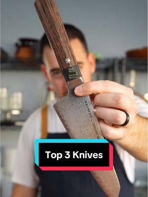 My 3 favorite chefs knives at 3 different price points!  #chefknife #kitchengadgets #top3 #Foodie 