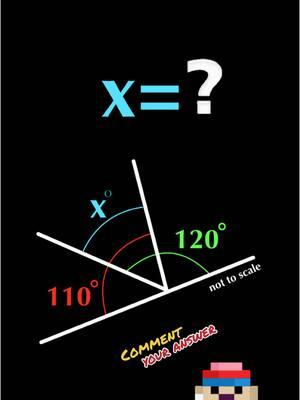 Find the size of angle x in degrees #mentalmath #mathteacher #mathchallenge #algebra #teachingmath #geometry 