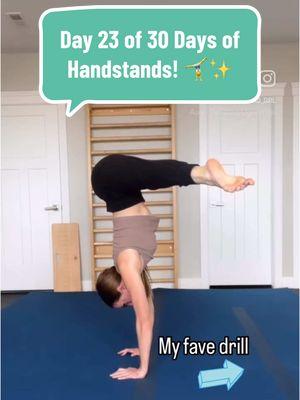 Day 23 | A fun new shape for the last few days of my free handstand challenge! This type of handstand has a whole new set of rules! If you signed up for the challenge, check your inbox! If you want to learn how to handstand, check out my handstand program! Link in bio! 🤸✨ #handstand #handstandtips #handstandtutorial #handbalancer #rollthosehipsback