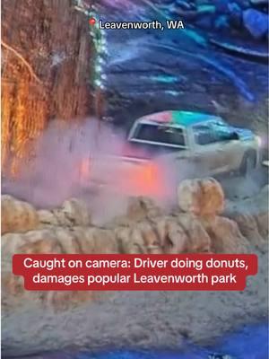 The city of Leavenworth had to close the park and deputies are searching for the driver. #leavenworth #leavenworthwashington #christmas #seattletiktok #washingtonstate #washingtonnews #crime 