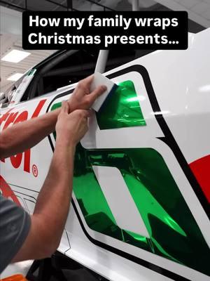 Just ignore the bad tape job and open the present, mom 🙏🏻 #NASCAR #Christmas #ChristmasPresents #WrappingPresents #BradKeselowski #MarkMartin 