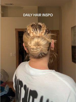 Braided bun as always for my hair today #hairinspo #easyhairstyles #braidedbun #howtobraid #dailyhairinspo 