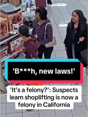 "It’s a felony?" Surveillance footage shared by Seal Beach Police shows three women casually shoplifting $648 worth of items from an Ulta Beauty store. The suspects later learned the hard way that shoplifting over $950 in California is now a felony—but anything less can still lead to serious charges. 👀💄🛍️ #California #Prop36 #CaliforniaLaw #CaughtOnCamera #fyp #crimetok #crime 