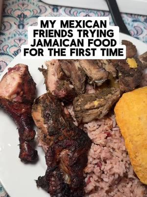 My Mexican friends never tried Jamaican food before, had to put em on game 🫡🇯🇲 Jerk Chicken, jerk pork, beef patties, curry goat - got em all Happy Holidays everyone, hope you all have the chance to spend time with your loved ones 🙏🏼 #fyp #foodreview #carribeanfood #jamaicanfood #firsttimetrying #mexicantiktok  @Jacob Ortiz @Lindsay Rae 