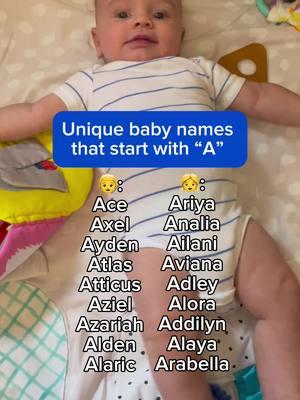 Choosing the perfect baby name can be a challenge, especially if you have a particular letter in mind. Here are some unique baby boy and girl names that start with the letter "A". What letter should we do next? #babynames #babyboynames #boynames #girlnames #babygirlnames #babytok #babyparents #firsttimeparents #newparents #namesforyourbaby #babynameideas #babynametok #nametok #babynamelist #nametrends #babynametrends #namepredictions #popularnames #uniquebabynames #babynamesthatstartwitha #babynamesthatstartwiththelettera #ababynames #letterababynames