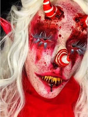 Peppermint Demon ❤️  @graftobianmakeupco Aqua Paints  @Mehron Makeup Paradise Paints  @Indi Beat Cosmetics Face Base @Blend Bunny Cosmetics Blends Palette  #peppermint #demonmakeup #demon #horror #sfxmakeup #makeup #makeuptutorial #christmas2024 #christmascountdown #holidaymakeup #tistheseason #fypシ 