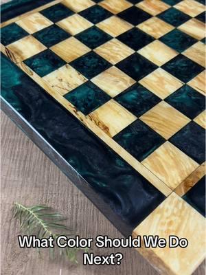 Replying to @Mino💗 What Color Should We Do Next? #woodworking #resin #epoxy #epoxyresin #epoxyart #epoxyresinart #chess #chesstok #chessboard #chessboards #chesstiktok #chessmaster #DIY #diyproject #TikTokShop #tiktokshopyearendsale 