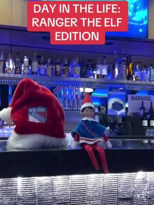 Ranger the elf had a day 🫶 #holiday #elf #hockey #santa #nyr 