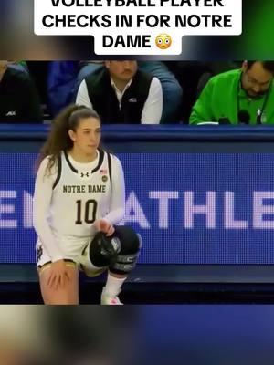 That mustve been nerve wracking for her but I think its pretty awesome she is good enough to be out there 🫡 #collegebasketball #womensbasketball #girlsbasketball #collegevolleyball #volleyball #volleyballworld #notredame #espn #womenssports 