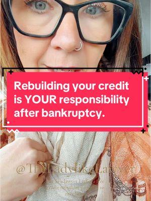 Replying to @zoeybakes12 Rebuilding your credit score will be your personal responsibility after you file for bankruptcy.  Everybody comes out of the bankruptcy with about the same credit score. What you do from there it’s up to you.  I’m a bankruptcy lawyer and I help people navigate debt relief with dignity.  #debtreliefwithdignity #magicofbankruptcy #bankruptcybasics #lawyersoftiktok #lawyertok #bankruptcytok #debtfreejourney #debtfree #financialliteracy #noshame #noembarassmemt #stopsuffering #freshstart #creditcard #debt #medicalbills #medicaldebt #medicalbill 