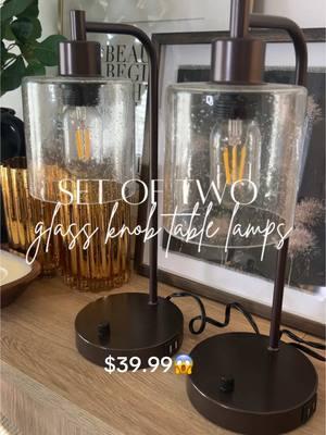 Only $39.99 for a set of two dimmable lamps! Link at the bottom! #lamp #lamps #dimmablelamp #tablelamp #tablelamps #dimmable #dimming #setoftwo #homedecor #homedecorideas #farmhouse #farmhousedecor #modern #moderndecor #glasslamp #glass #homedecortiktok #light #lights #lighting #tts #TikTokShop #tiktokshopping #tiktokshopfinds 