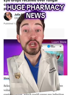 BREAKING NEWS! Systane eye drops causing fungal infection. Be sure you don’t have the specific lot number #pharmacy #pharmacist #eyedrops #dryeye #systane #millennialrx 