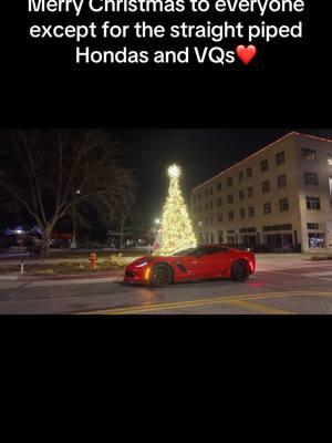 Santa’s sleigh is looking a little different this year 😏 📸: @Bullitt_Media  #c7z06 #corvette #z06 #superchargered #c7 #lt4 #fyp #vette #c7clem #chevyperformance #torchred #carbon #z07 #nebraska #chevrolet #real #smalltown #honda #vq #straightpiped #exhaust #christmas #broadway #santa 