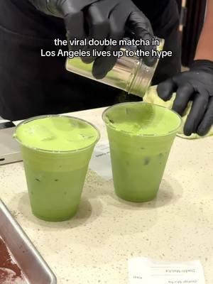 The viral double matcha from Stagger Coffee in Los Angeles is top tier matcha! So good 😮‍💨 #matcha #matchalatte #matchatok #matchalover #coffeeshopvibes #coffeeshop #cafe #cafehopping #latte #losangeles #ktown #ktownla #koreatown #FoodTok 