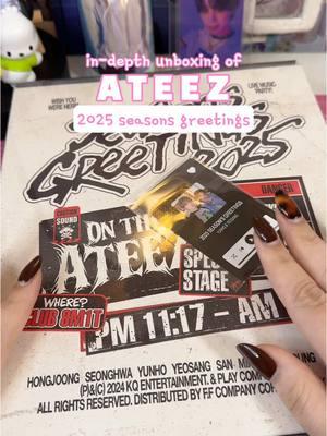 my favorite seasons greetings from ateez 🎸🎧 mine is from @EVE PINK K-POP #ateez #ateezunboxing #kpopunboxing #kpoppc #photocard #atiny #ateez_official_ #ateezfyp #kpoptiktok #kpopfypシ #kpopalbum #kpopcollection #hongjoong #seonghwa #jeongyunho #yeosang #choisan #mingi #wooyoung #jongho 