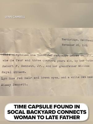 #TIMECAPSULE FOUND! 🥰 A feel-good #holiday story over 60 years in the making after a homeowner in #Northridge gave a woman a precious gift linked to her late father.