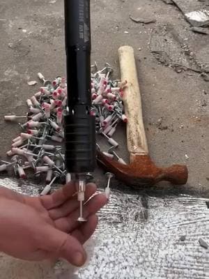 Satisfying Steel Nail Power Tool Acutated Fastener 😳 #steelnailgun #nailgun #powertool #satisfying #oddlysatisfying #fyo 