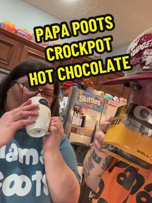 Let’s make Papa Poots Crockpot Hot Chocolate!! I was seeing all these hot chocolate recipes and I had to see what all the hype was about! This was really easy to make and I will definitely be making it again! And shout out @Amanda K 👑 for these amazing shirts, @ashtonsjokes and I love them!! #snackgod #hotchocolate #hotcocoa #crockpot #Recipe #drinkmix #EasyRecipe #snackhomies 