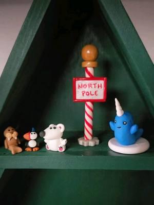 Buddy's Arctic Friends ☃️ #elf #arctic #narwhal #northpole #artmas #christmas #christmas2024 #christmascrafts #holidaycrafts #clayart #DIY #tinyart #polymerclay #fyp 