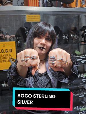 BOGO STERLING SILVER RINGS 💍 👌 2620 W FLETCHER OR SHOP WWW.THEALLEY.COM IF YOU DARE ☠️  ##gothaccessories #chicagofashion #chicagomodels #gothmodeling #cybergoth #chicagolocal #gothlook #handmadejewelry #chicagojewelry ##gothinspo #alternativelook #altfriends 