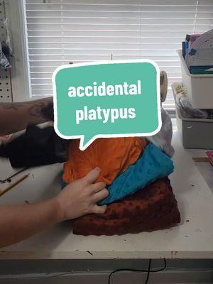 I had to wait to show you all this until I got that second hat so that you too can now  adopt your own platypus, possibly even one named perry! #perrytheplatypus #plushies #handmadeplush #platypus 