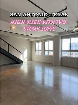 High-rise in San Antonio, Texas with two-story lofts! — Super easy access to I-35, I-10, and I-37. Amenities include a resort-style pool, fitness center, and electric car charging stations 🚙. — Comment or DM and we can set up a tour! 📲 #sanantonio #sanantoniotx #sanantonioapartments 