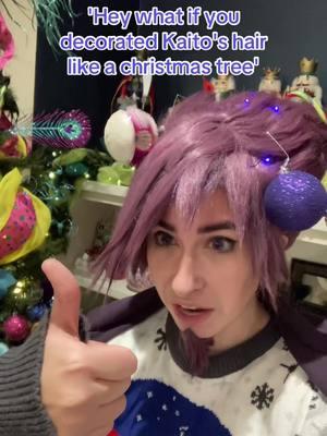 Fun fact - the first time I used this audio in 2020 was the VERY first time I put lights in Kaito's wig (when I decorated my old Kaito wig to look like a christmas tree) and I realized they helped hold the spikes up... so I never took them out. They're actually load-bearing lights #kaitomomota 