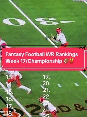 Fantasy Football WR Rankings Week 17/Championship apart 3, do you guys agree? #fantasyfootball #fantasyfootballrankings #teehiggins #deebosamuel #fyp  @Brandon Deutsch  @Brandon Deutsch 