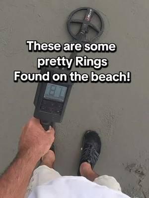 A few pretty Rings found on the beach while I was metal detecting when digging around in the wet sand looking for lost treasure #metaldetecting #treasure #beach #fyp 