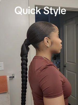 this pre braided ponytail is so handy! im thinking about cutting it shorter though🤔 . . . . . #quickhairstyle #hairtutorial #braidedponytail #ponytail 