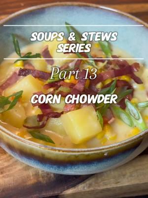 Merry Christmas Eve Friends 🎄🧑🏻‍🎄  Cozy up with this delicious corn chowder 😋 Corn Chowder 1 cup celery chunks 1 cup yellow onion diced 1 carrot peeled and small dice 4 garlic cloves minced 4 medium yellow gold potatoes medium diced 2 cups frozen corn 1 canned corn roughly 15oz 1 tablespoon olive oil 5 turkey bacon strips cut 3 tablespoons butter 1/4 cup flour 4 cups chicken stock 2 thyme sprigs 1 teaspoon marjoram or oregano Kosher salt to taste 1 cup heavy cream 1 teaspoon sriracha Method: Add your olive oil to your hot pot and add in your bacon. You’ll cook this for about 5 minutes until it gets a bit crispy and then remove and set aside. Add in your carrot, celery and onions to your pan and your butter and cook for about 8-10 mins on medium heat. Now add in your minced garlic and cook for about a minute. Next, add in your flour and cook for a few more minutes. Now gradually add in your chicken stock as you’re stirring to avoid any clumping. Add your potatoes, corn, all your herbs and seasonings, heavy cream, sriracha, and bacon strips (leave a few aside for topping) and cook on medium heat for about 40 minutes. Ensure you are stirring every 5 mins or so. Garnish with green onions and bacon strips. Bon appetit 😋 #soupseason #souprecipe #albanianchef #chefblake #foryourpage #chefblake #cozymeal #soup #cookingvideo #kulinaryquest 